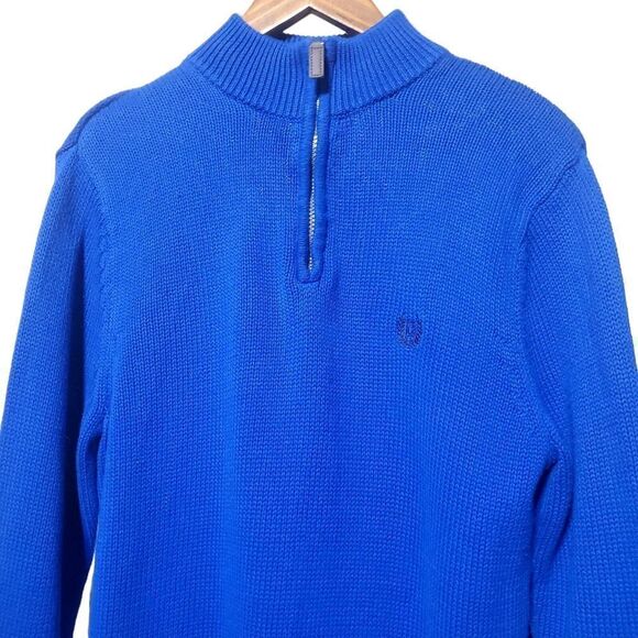 Ralph Lauren Chaps Mens Blue Vintage 1/4 Zip Cotton Sweater Size S Pullover - Picture 2 of 10